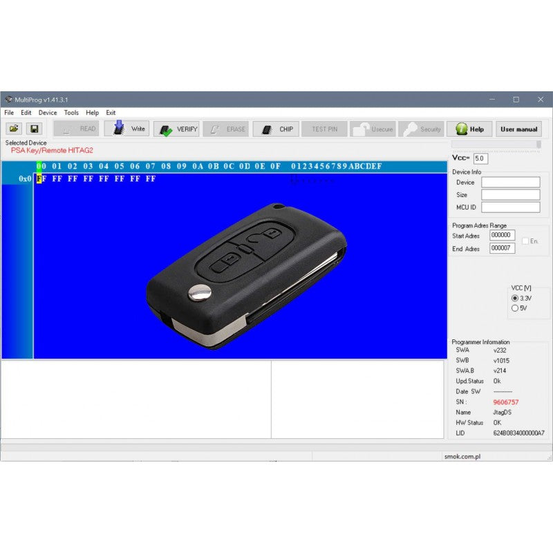 MBPROG - PCF7941 PSA KEY (key renew) - JG0033