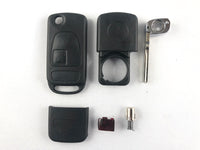 Key Shell for Mercedes SLK flip key with HU64 blade and 2 buttons.
